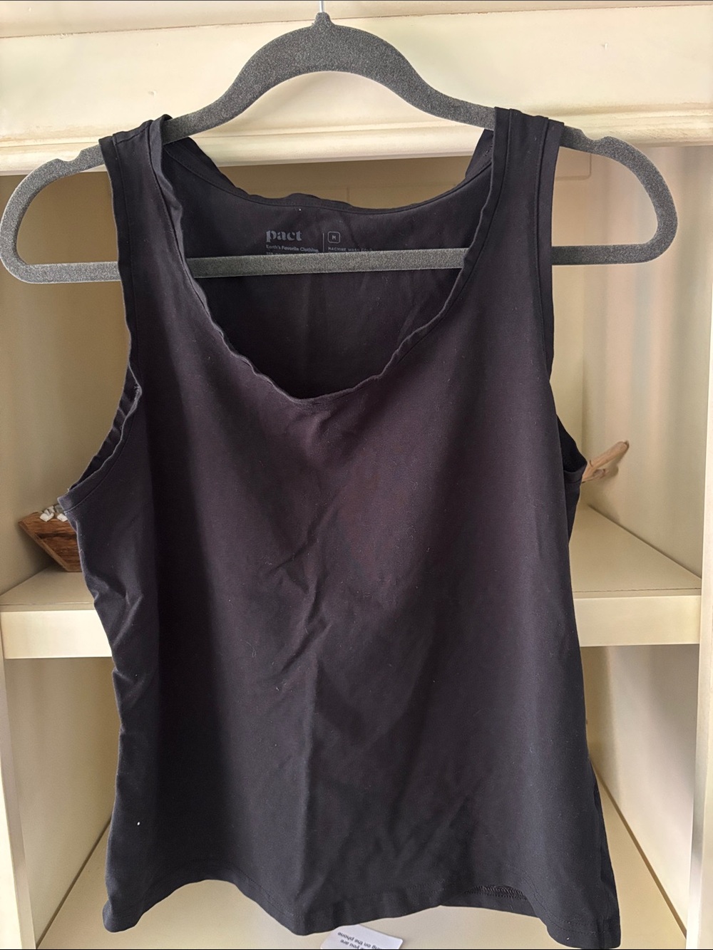 Pact Black Scoop Neck Tank Top